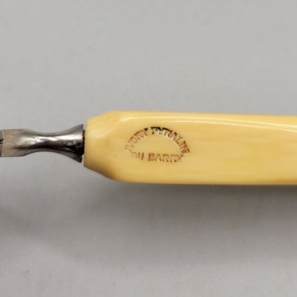 Antique Monogrammed Vanity Set Buffers File Button Hook Cuticle Pushers 6 Pc - Picture 7 of 10